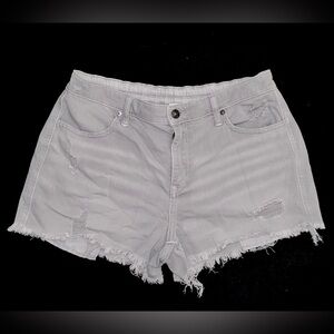 Aerie American Eagle Daydream grey silver baggy denim cutoff jean shorts M 6 8